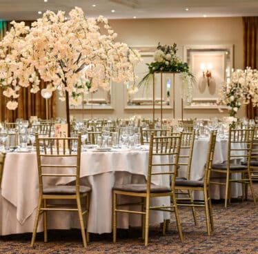 Banqueting tables and centre pieces